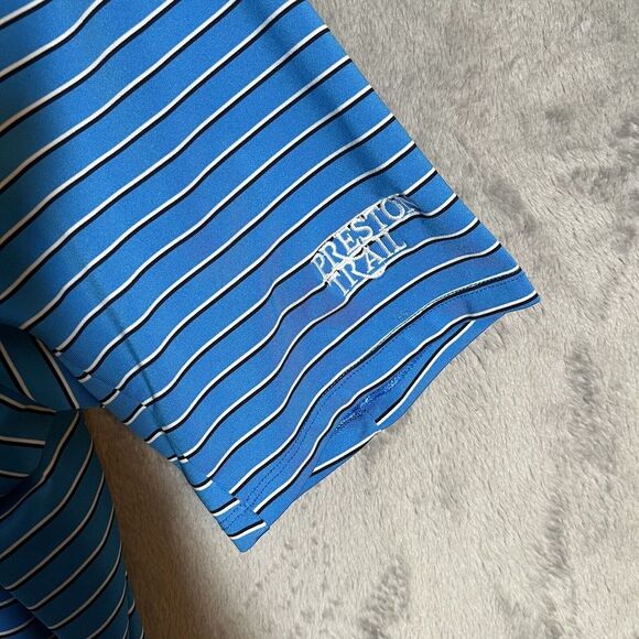 Kjus Shirt Men's M Blue Striped‎ Soren Golf Polo UPF Performance Stretch Comfort - Picture 4 of 11